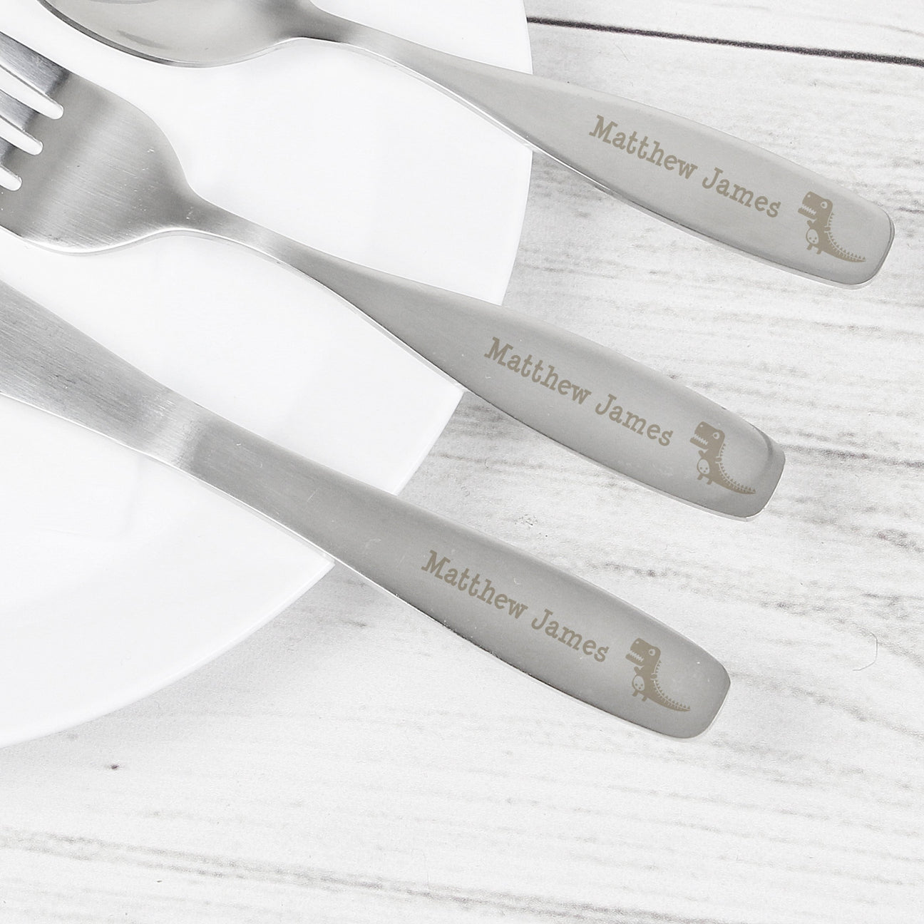 Dinosaur - Personalised 3 Piece Cutlery Set - Junior Bambinos