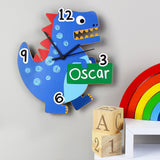 Personalised Dinosaur Wooden Wall Clock - Junior Bambinos