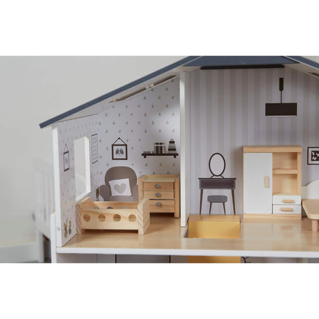 Grey Dolls House with Furniture & Accessories - Liberty House Toys - Junior Bambinos