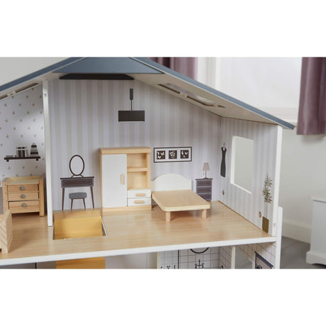 Grey Dolls House with Furniture & Accessories - Liberty House Toys - Junior Bambinos