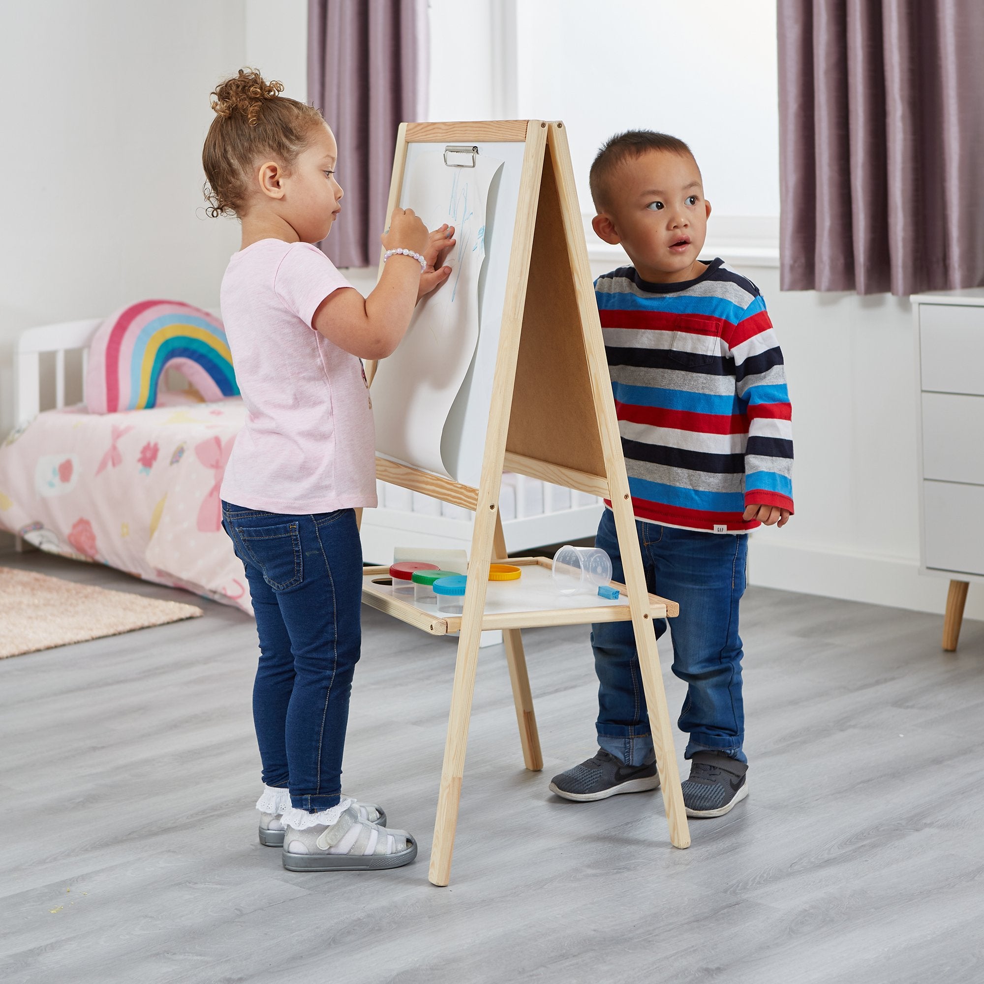 Wooden 4 in 1 Double Sided Easel - Liberty House Toys - Junior Bambinos
