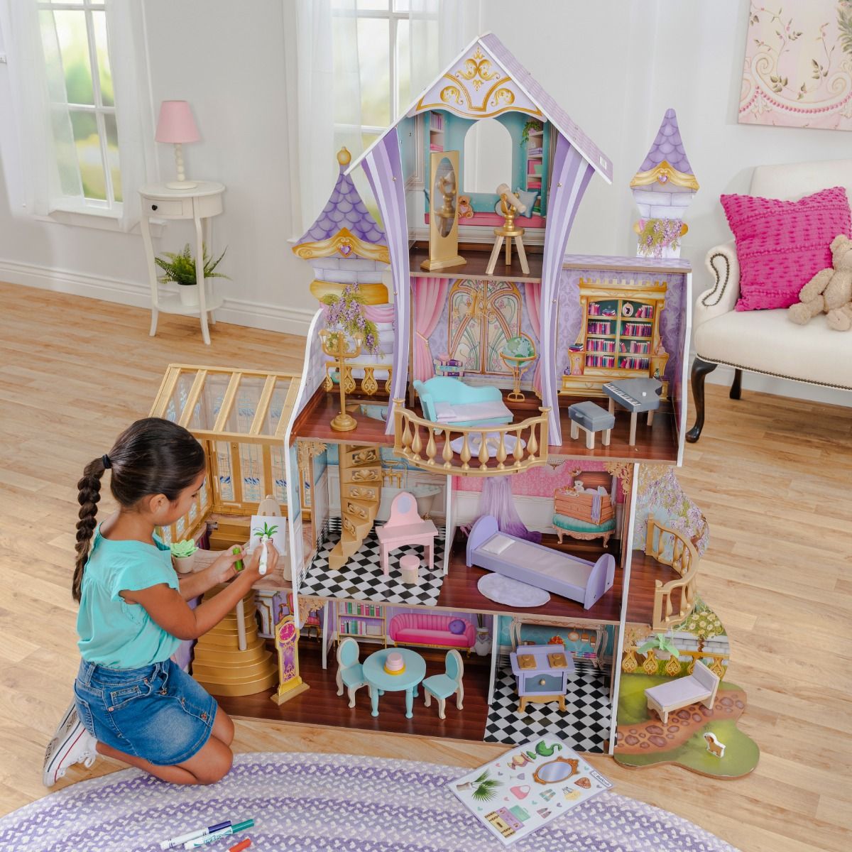 Enchanted Greenhouse Castle Dolls House with EZ Kraft Assembly