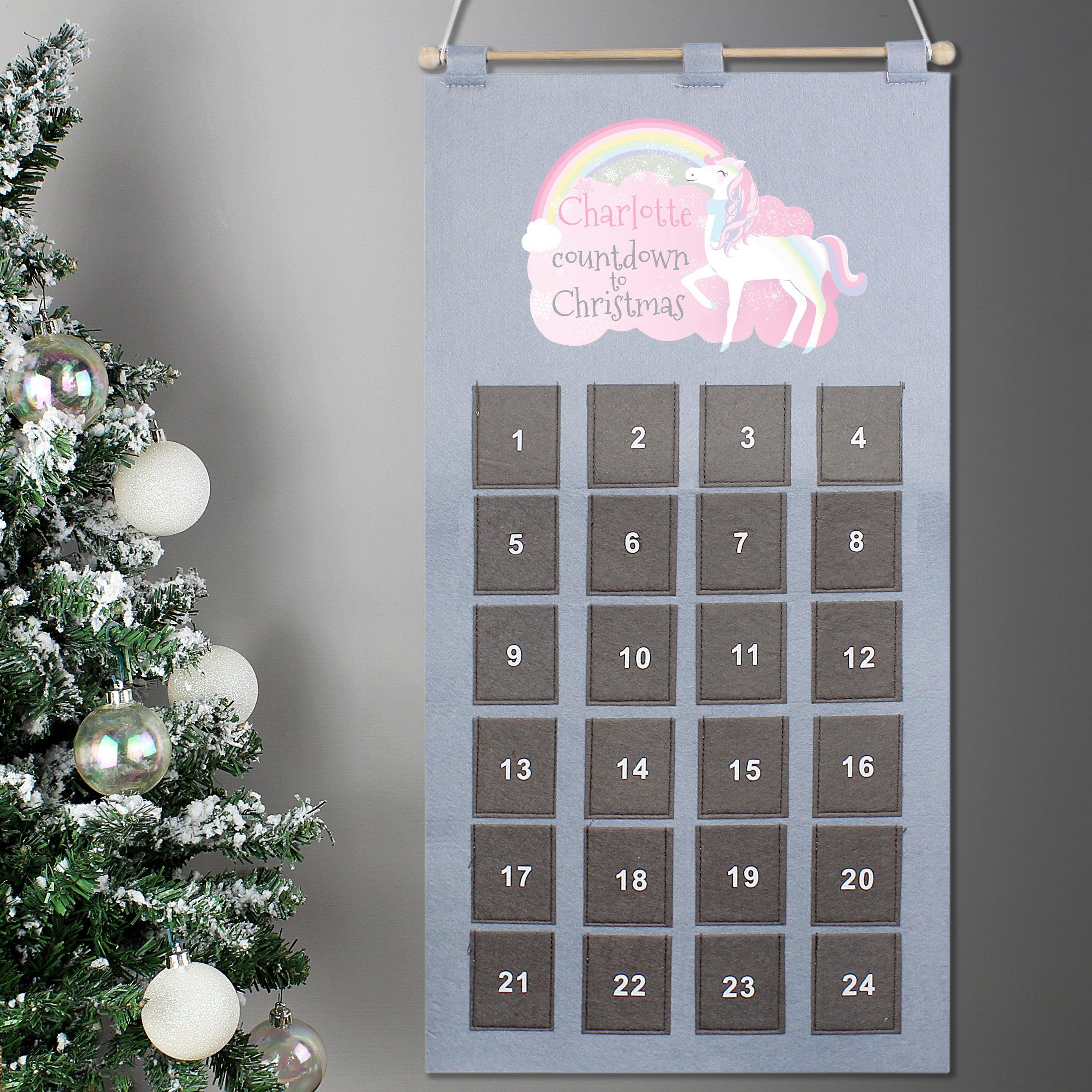 Unicorn Felt Advent Calendar - Personalised - Junior Bambinos