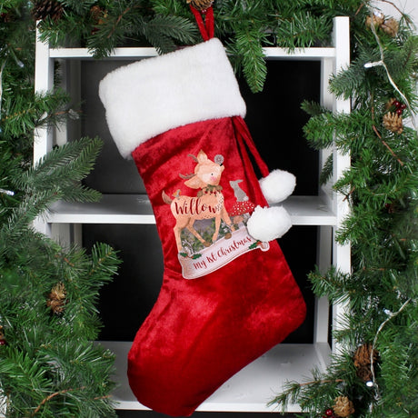 Personalised Christmas Stocking - Festive Fawn - Personalised Memento Company - Junior Bambinos