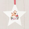 Festive Fawn - Personalised Wooden Star Decoration - Junior Bambinos