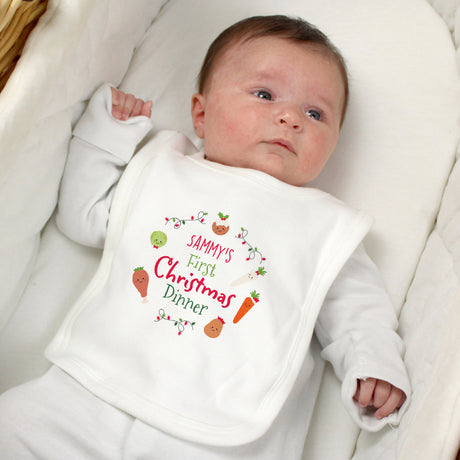 Personalised First Christmas Dinner Bib - Personalised Memento Company - Junior Bambinos