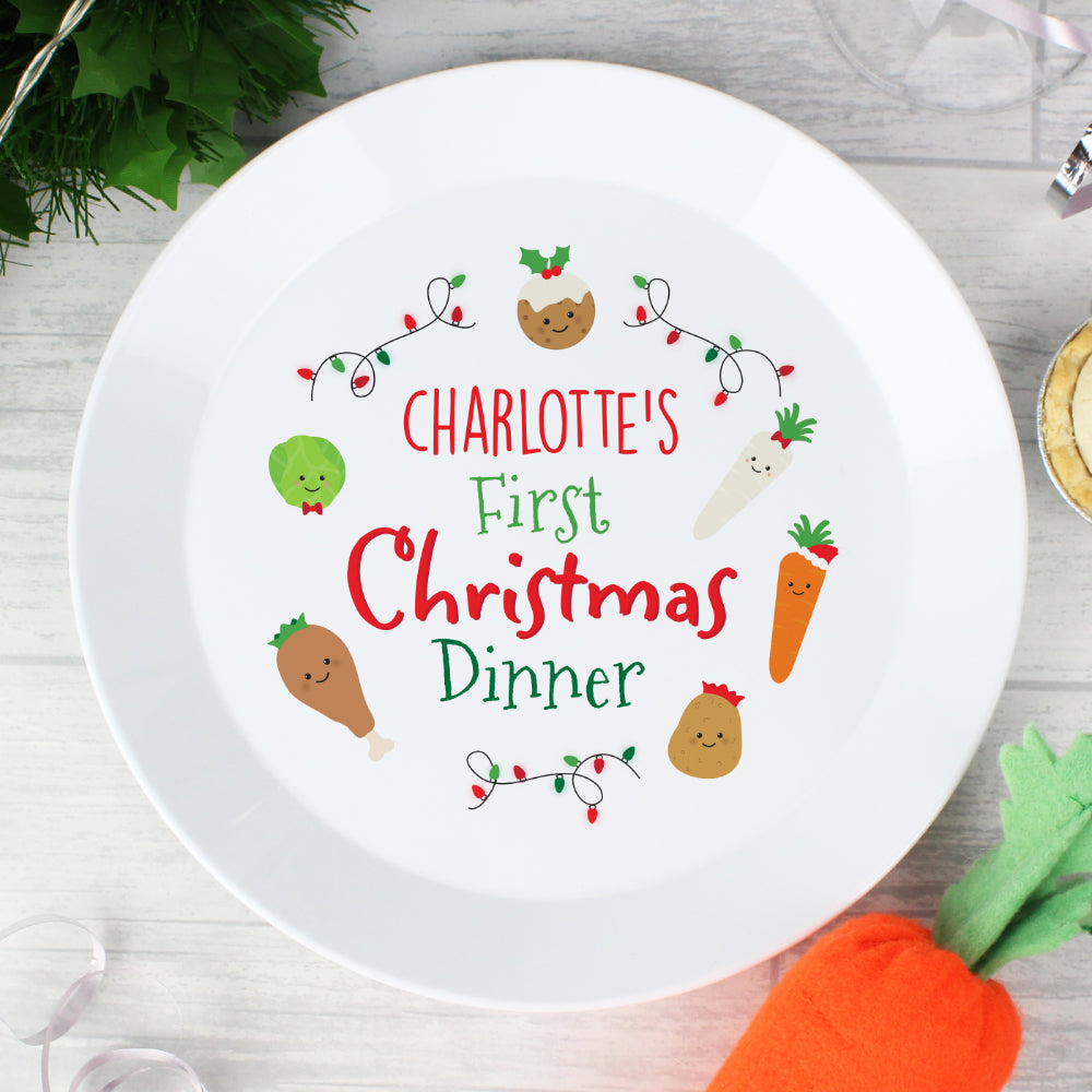First Christmas Dinner Personalised Plate