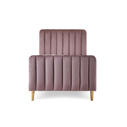 Gatsby Velvet Single Bed - Pink