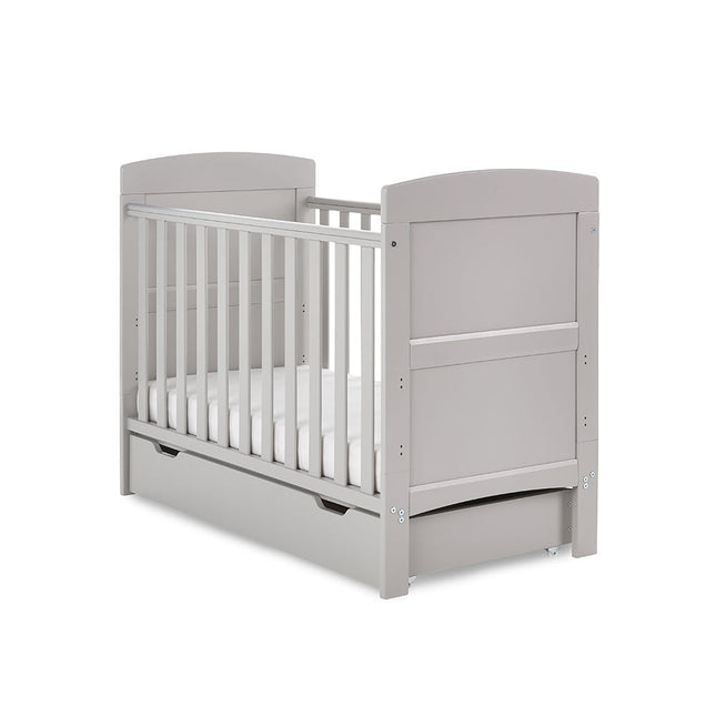 Grace Mini Cot Bed + Under Drawer + Eco-Plus Mattress - Warm Grey