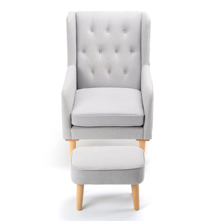 Lux Nursing Chair with Stool - Grey
