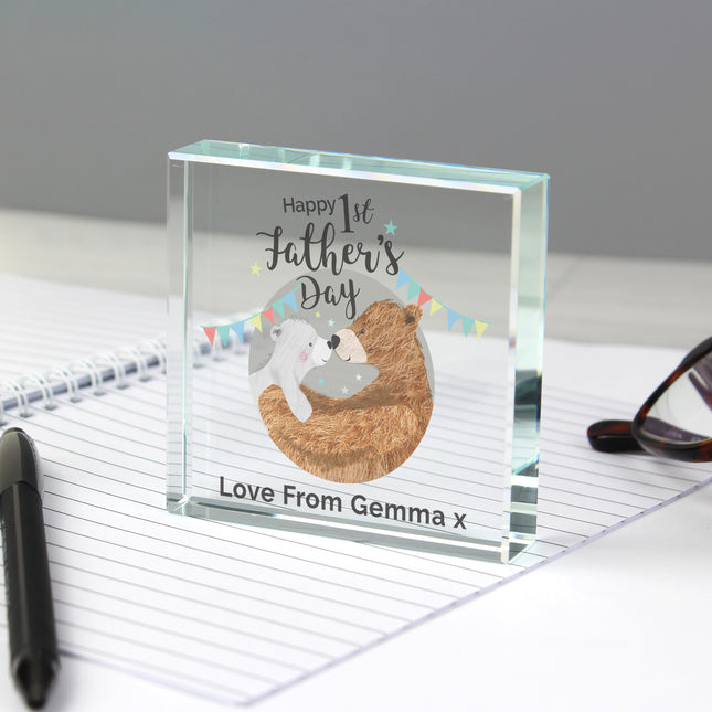 Daddy Bear - Happy First Father's Day Crystal Token