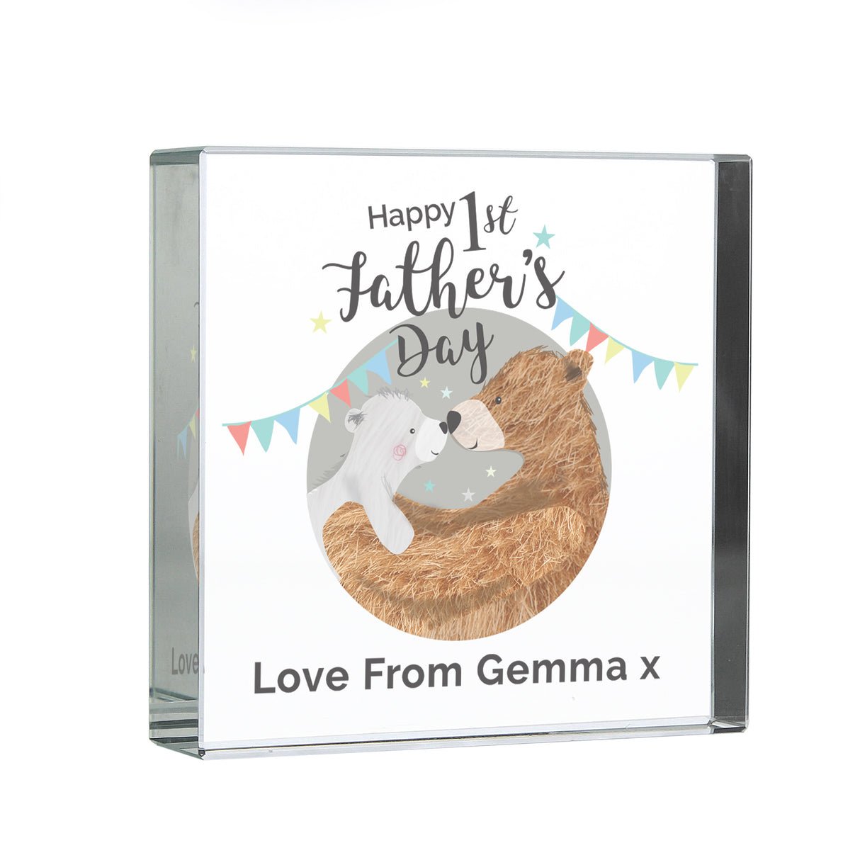Daddy Bear - Happy First Father's Day Crystal Token
