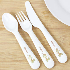 Hessian Giraffe - Personalised 3 Piece Cutlery Set - Personalised Memento Company - Junior Bambinos
