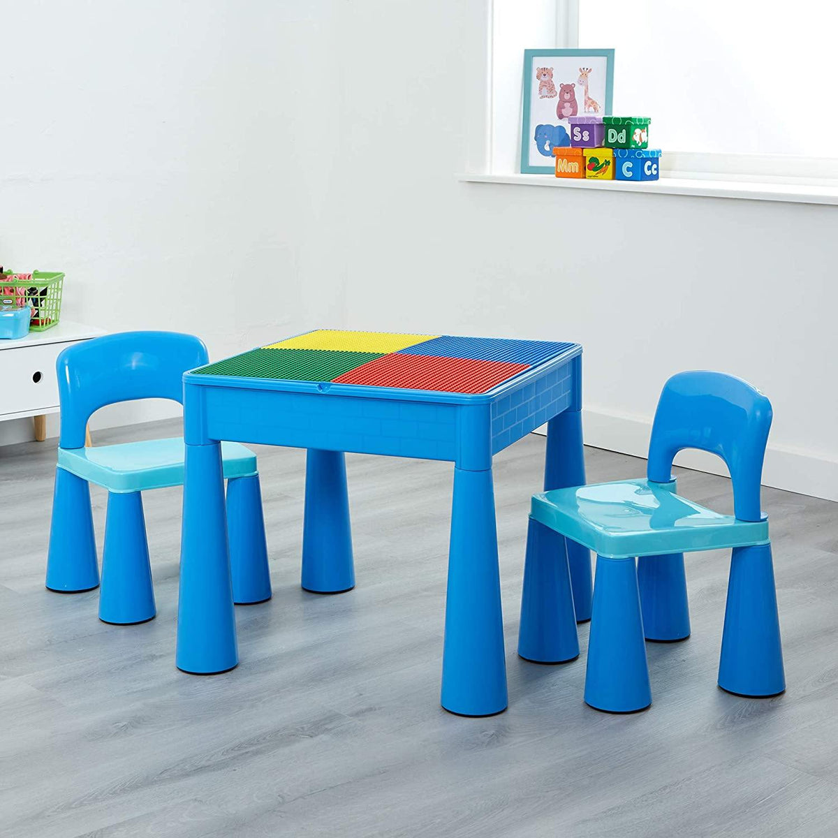 5 in 1 Multi Activity Lego Table in Blue | Liberty House Toys