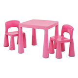 Kids Plastic Table & Chairs - Pink