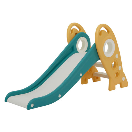 Kids Foldable Rocket Slide - Green & Gold