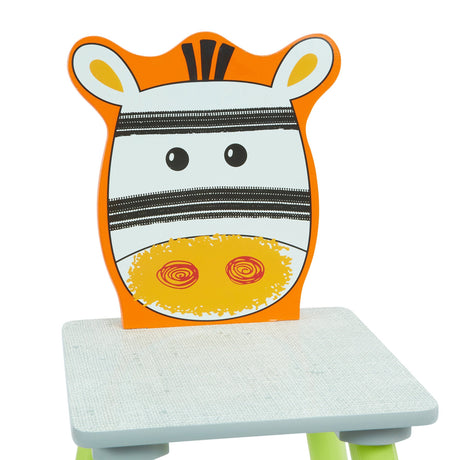 Jungle - Lion & Zebra Grey Table & 2 Chair Set - Liberty House Toys - Junior Bambinos