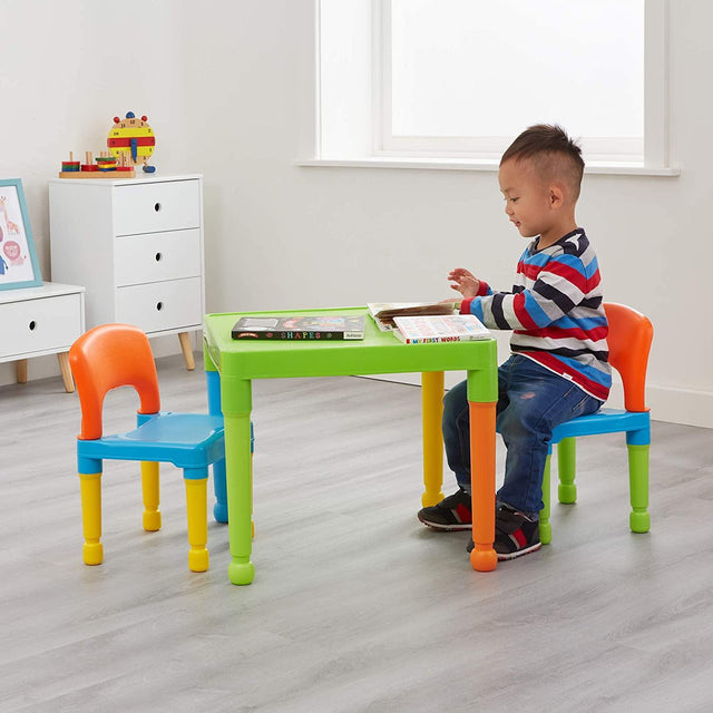 Multi-Coloured Table & 2 Chair Set - Junior Bambinos