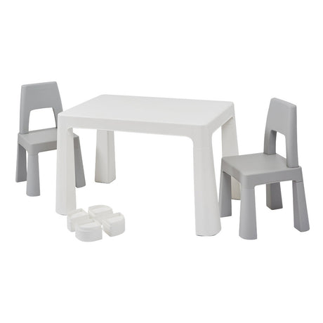 Height Adjustable Table and Chair Set - White or Grey - Liberty House Toys - Junior Bambinos