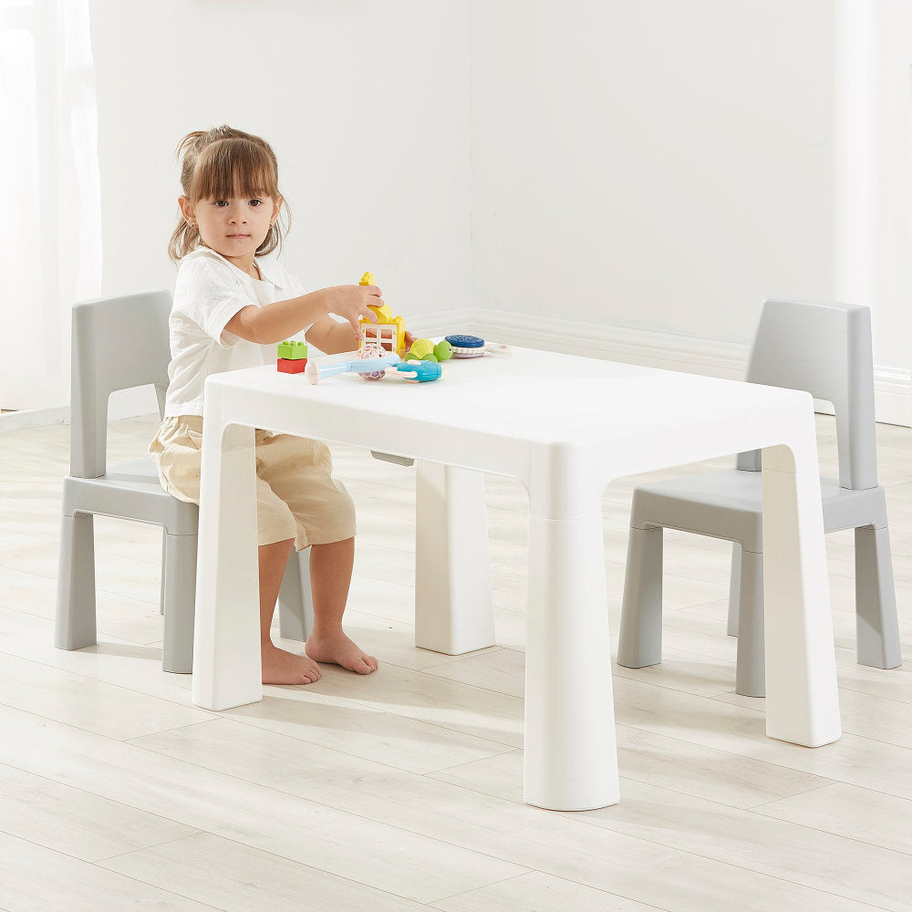 Height Adjustable Table and Chair Set - White or Grey - Liberty House Toys - Junior Bambinos