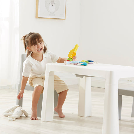 Height Adjustable Table and Chair Set - White or Grey - Liberty House Toys - Junior Bambinos