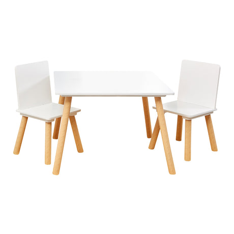 White & Pinewood Table & Chairs - Liberty House Toys - Junior Bambinos