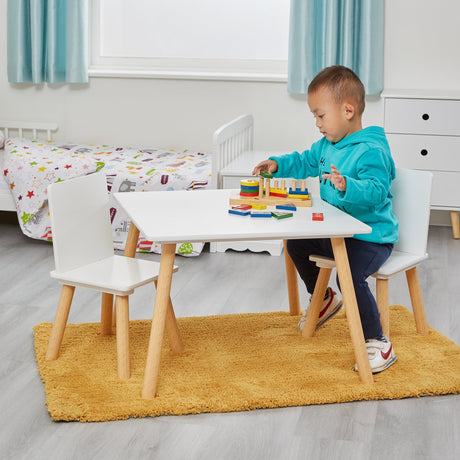 White & Pinewood Table & Chairs - Liberty House Toys - Junior Bambinos