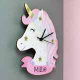 Personalised Unicorn Wooden Wall Clock - Personalised Memento Company - Junior Bambinos