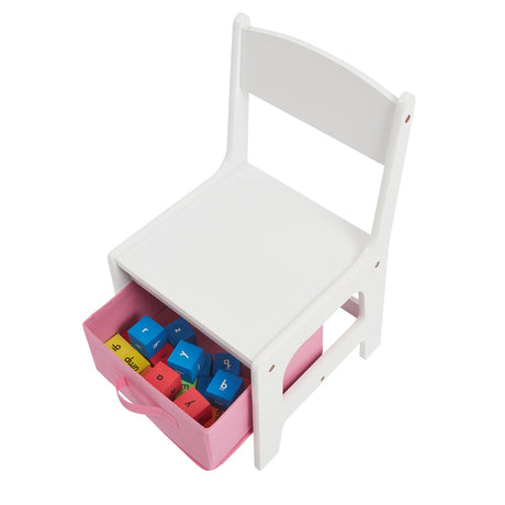 White Table and 2 Storage Chairs - Liberty House Toys - Junior Bambinos