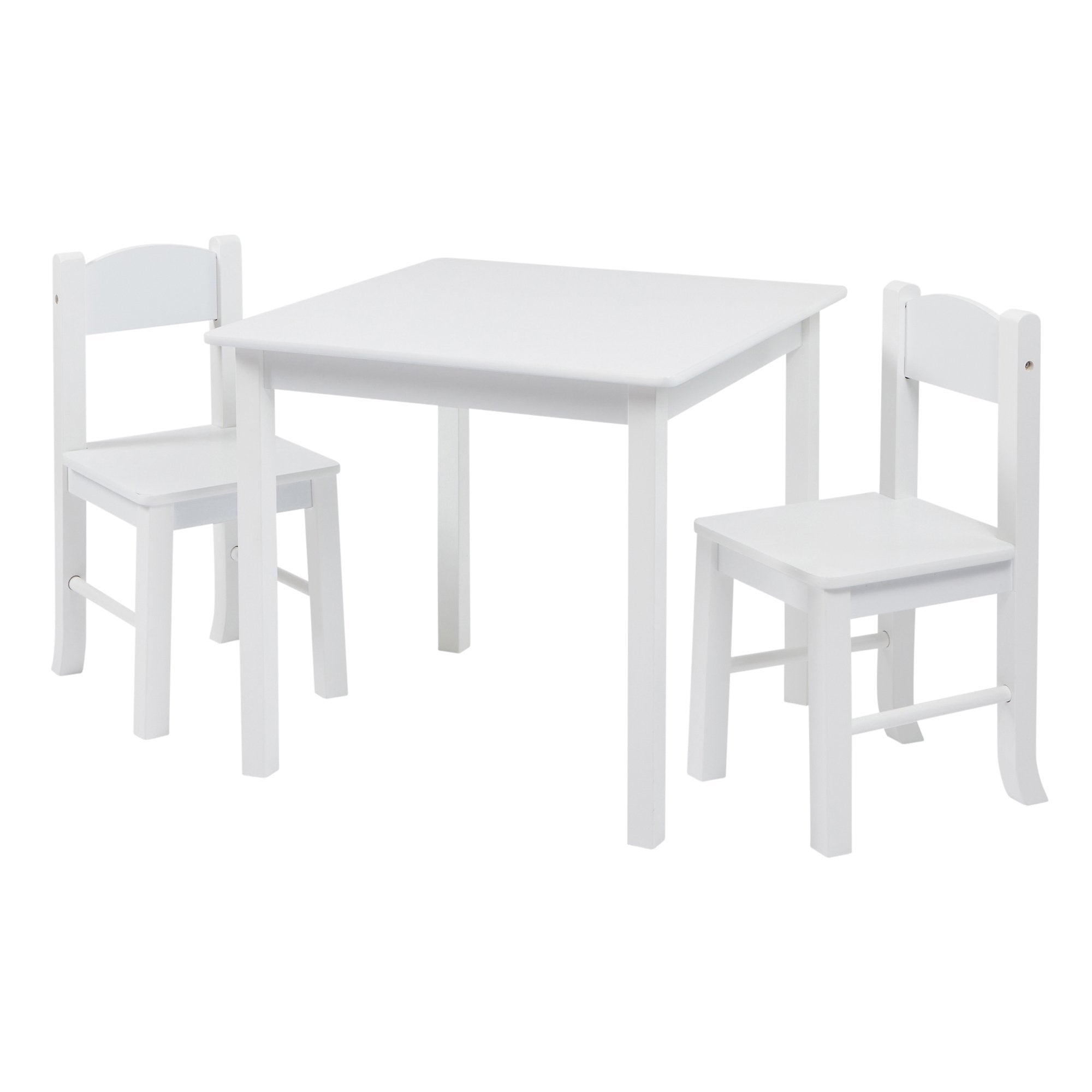 White Solid Wooden Table & Chairs - Liberty House Toys - Junior Bambinos