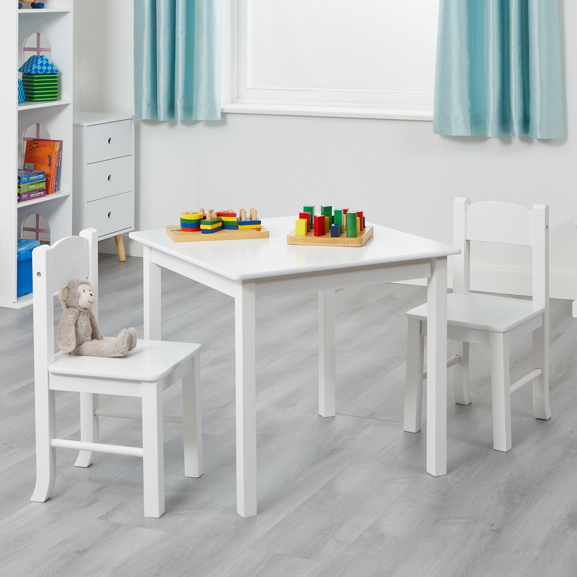 Childrens white table and chairs on sale