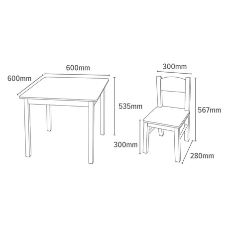 White Solid Wooden Table & Chairs - Liberty House Toys - Junior Bambinos