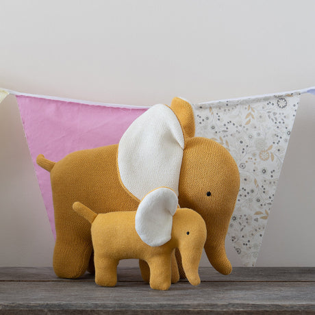 Elephant Soft Toy - Organic, Knitted Cotton - Best Years - Junior Bambinos