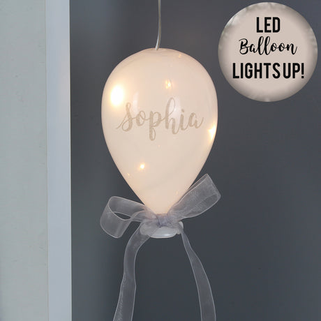 Personalised LED Light Up Glass Balloon - Personalised Memento Company - Junior Bambinos