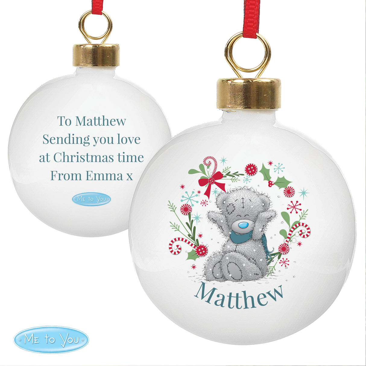 Me to You - Personalised Christmas Bauble - ideal for Dad, Grandad - Personalised Memento Company - Junior Bambinos