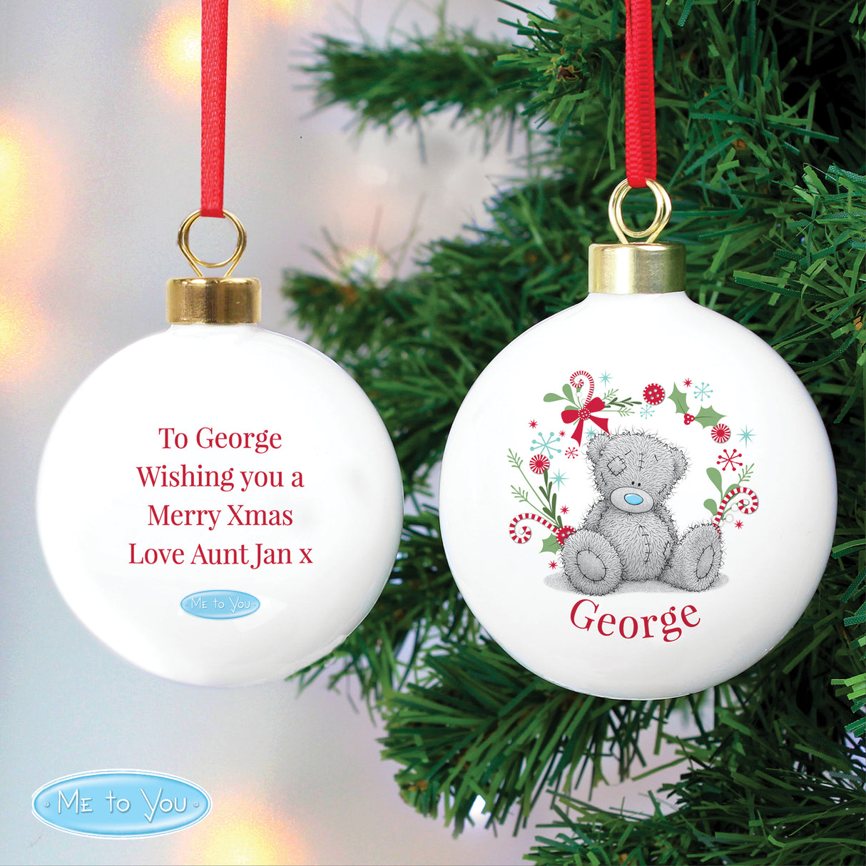 Me to You - Personalised Christmas Bauble - ideal for Nan, Grandma - Personalised Memento Company - Junior Bambinos