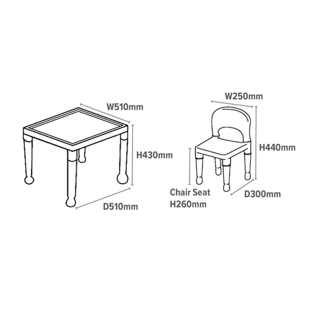 Multi-Coloured Table & 4 Chairs Set - Liberty House Toys - Junior Bambinos