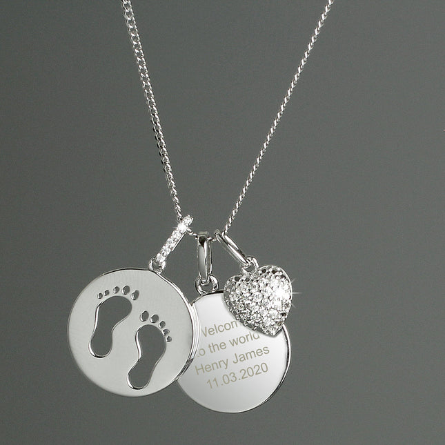Footprints & Heart Necklace - Junior Bambinos