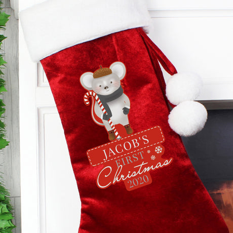 Mouse - Personalised My 1st Christmas Stocking - Personalised Memento Company - Junior Bambinos