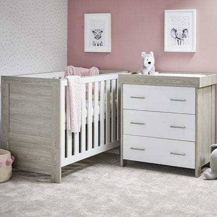 Nika Mini 2 Piece Nursery Room Set - Grey Wash & White