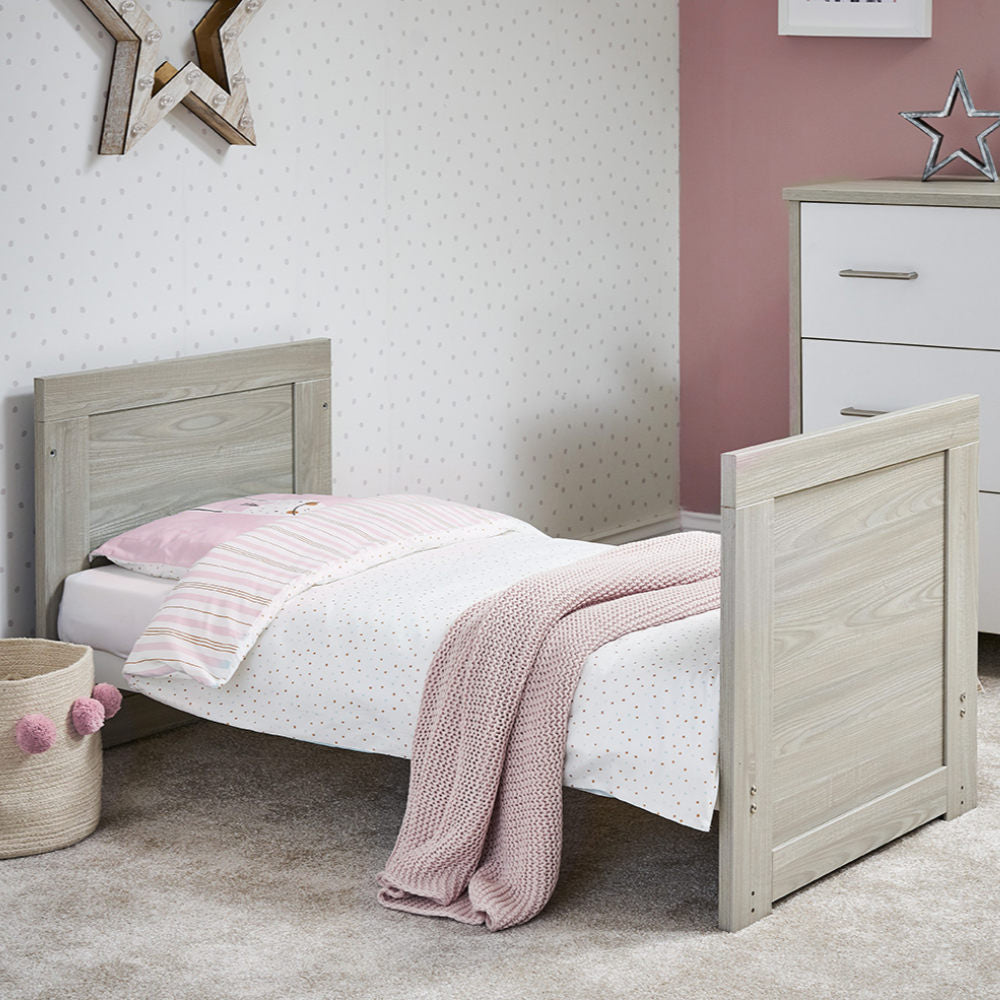 Nika Mini Cot Bed - Grey Wash & White