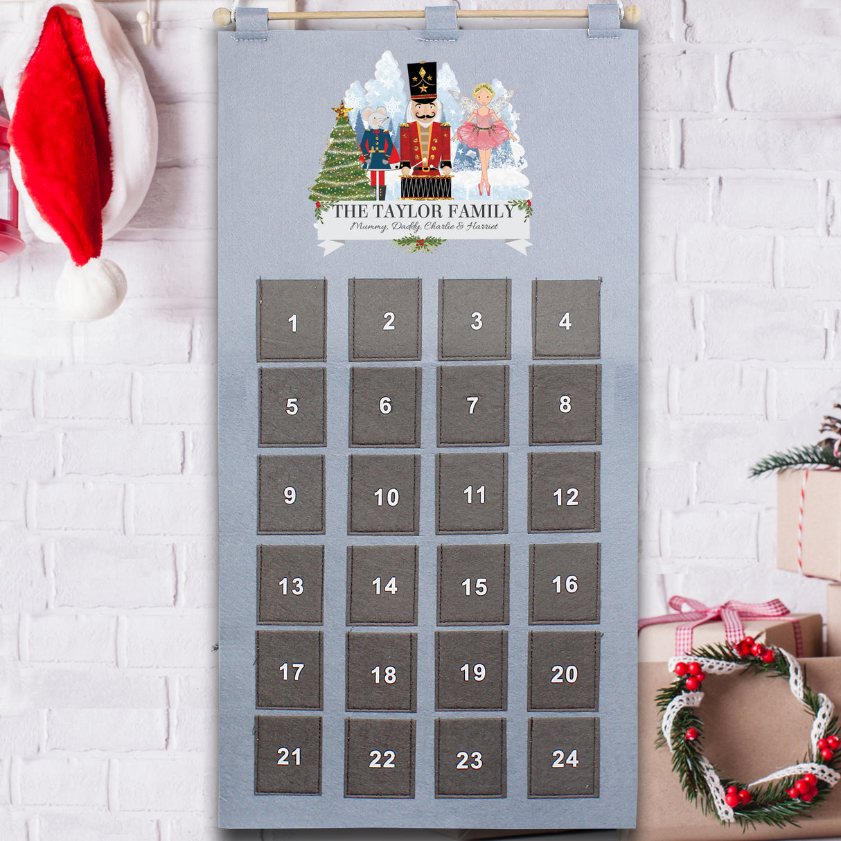 Nutcracker Felt Advent Calendar - Personalised - Personalised Memento Company - Junior Bambinos