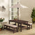 Outdoor Table & Bench Set with Cushions & Umbrella - Oatmeal