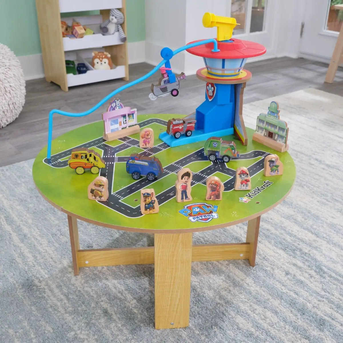 Paw Patrol Adventure Bay Play Table Look Out Tower Pups Kidcraft Wooden  Train Tracks Table Playset 