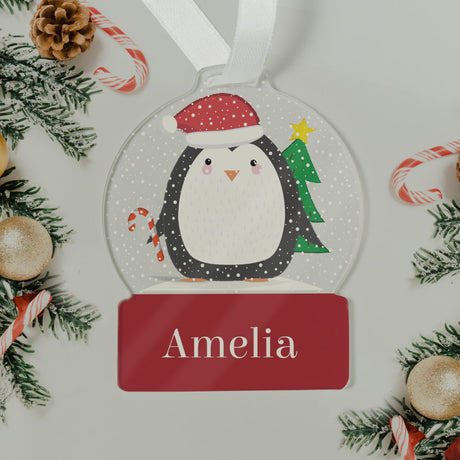 Penguin - Acrylic Bauble - Personalised