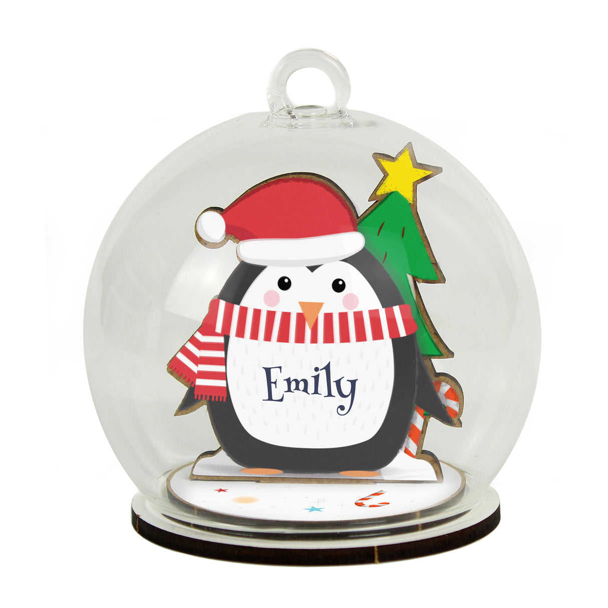 Penguin Glass Bauble - Personalised Memento Company - Junior Bambinos