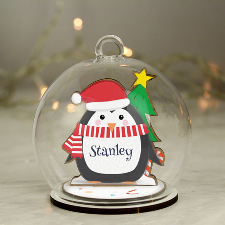 Penguin Glass Bauble - Personalised Memento Company - Junior Bambinos