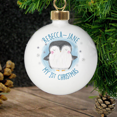 Personalised My 1st Christmas Penguin Bauble - Junior Bambinos