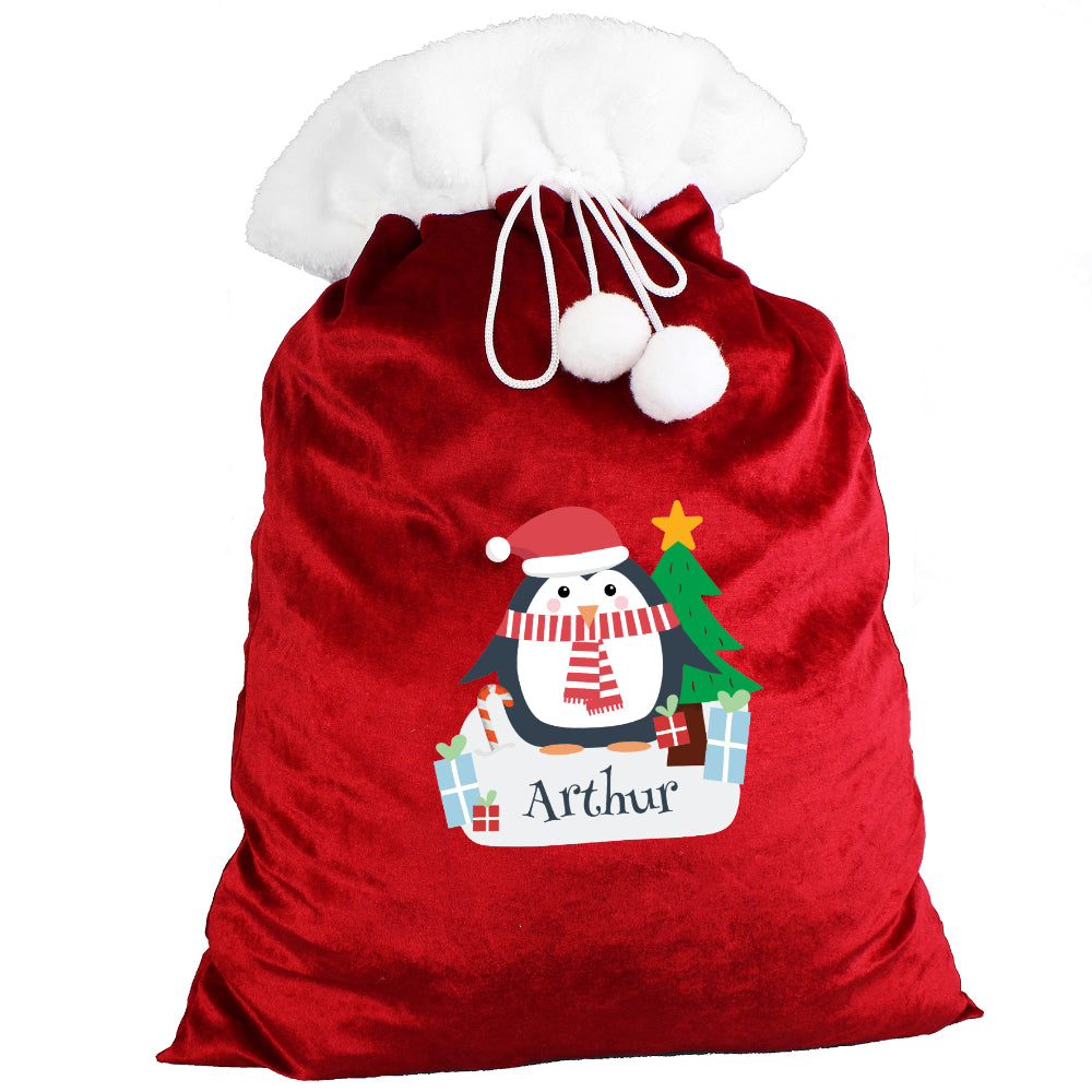 Penguin Santa Sack - Personalised