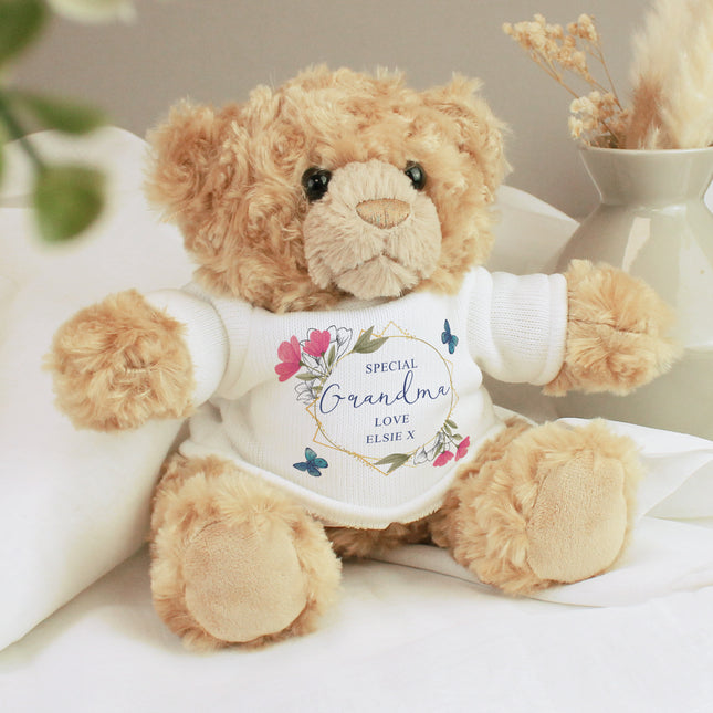 Personalised Teddy Bear - Geometric Design